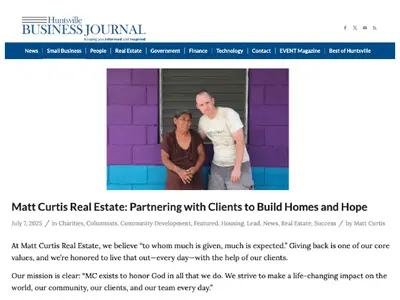 At Matt Curtis Real Estate, giving back is woven into everything we do—from funding homes for families in Central America to supporting children and foster care locally. Through our Love Thy Neighbor project and partnerships with organizations like Casa p